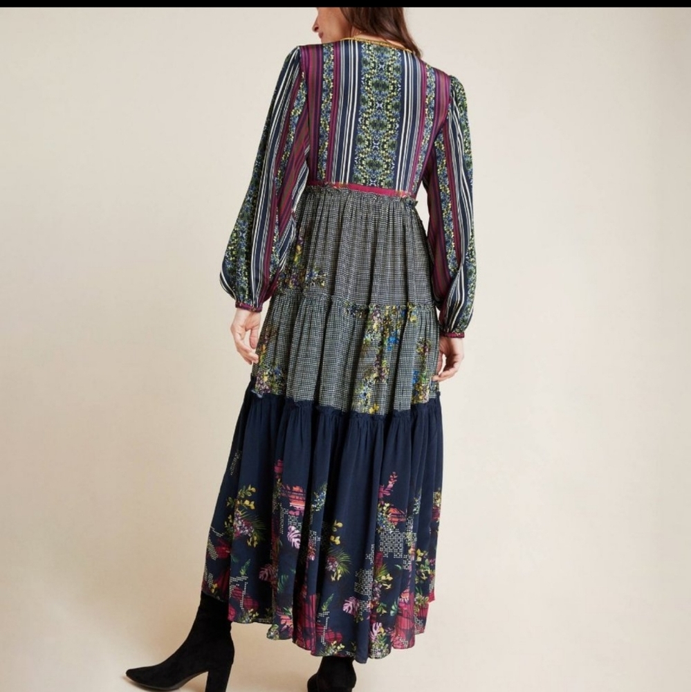 Anthro Bhanuni by Jyoti Tiered Maxi Dress.Size 10 - Picture 3 of 15